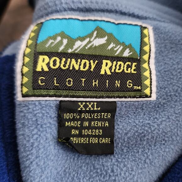 Roundy Ridge Mens Blue 1/4 Zip Pullover Fleece Shacket Plus Size XXL - Picture 6 of 6